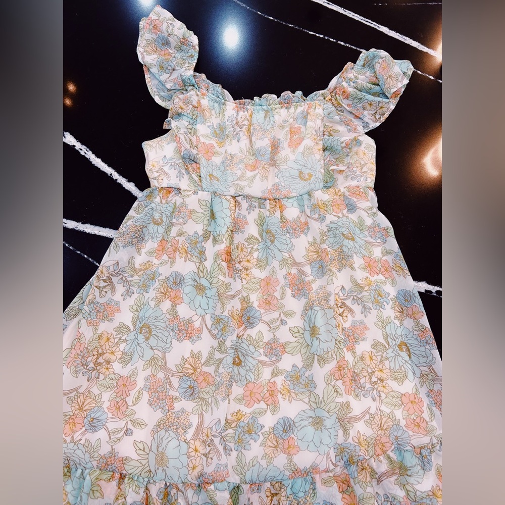 green floral dress
